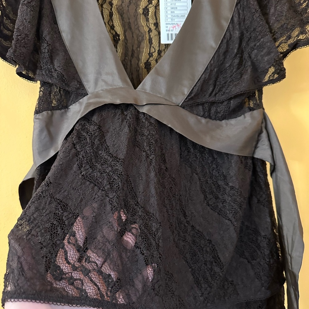 Anthropologie Brown Lace Blouse - Picture 2 of 10